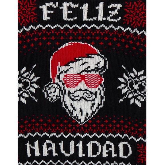 Holiday Time Boy’s Feliz Navidad Ugly Santa Christmas Sweater NWT - Picture 2 of 3